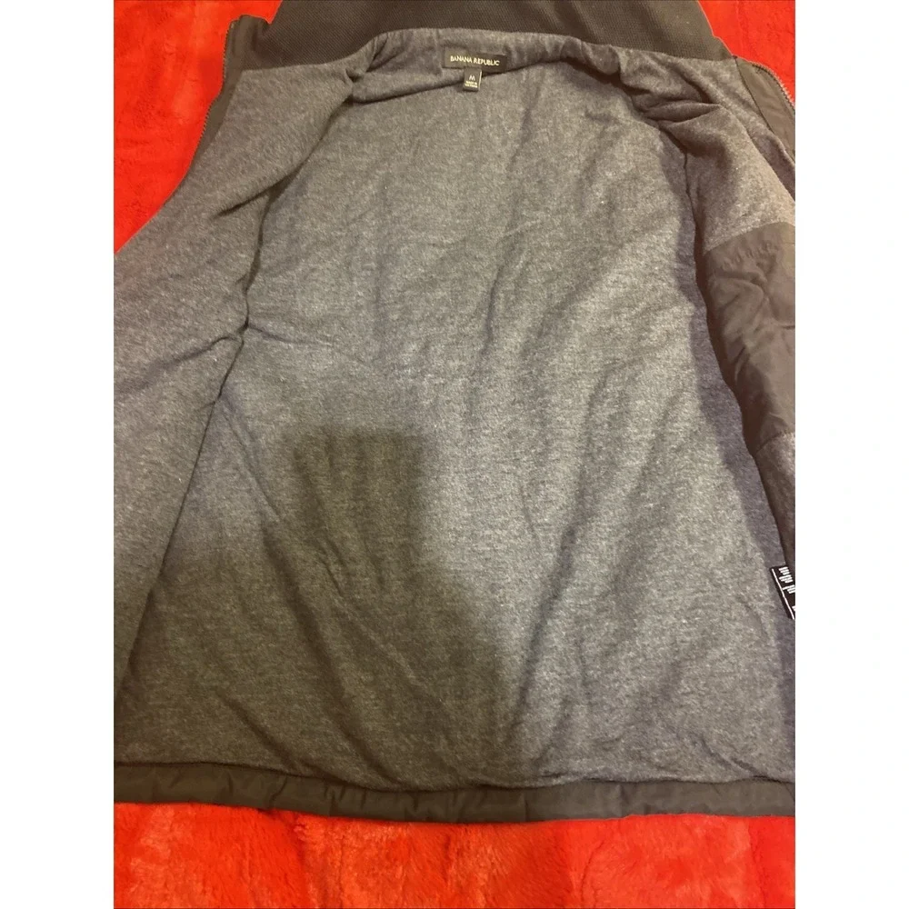 Banana Republic Vest Mens Medium Black Lined‎ Sleeveless Jacket Casual Full Zip